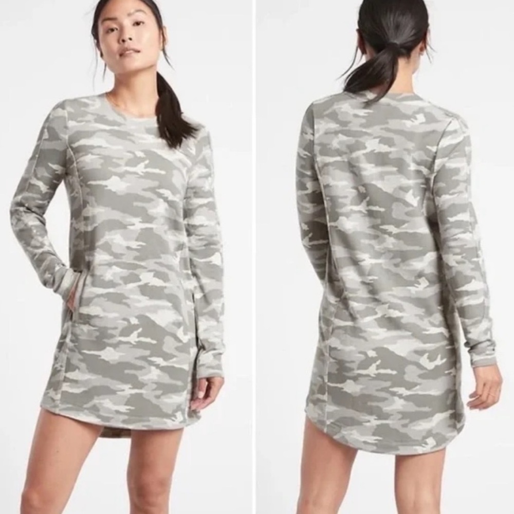 ATHLETA Balance Dress Camo Lux Grey Size Small Athletic Athleisure Workout Gym